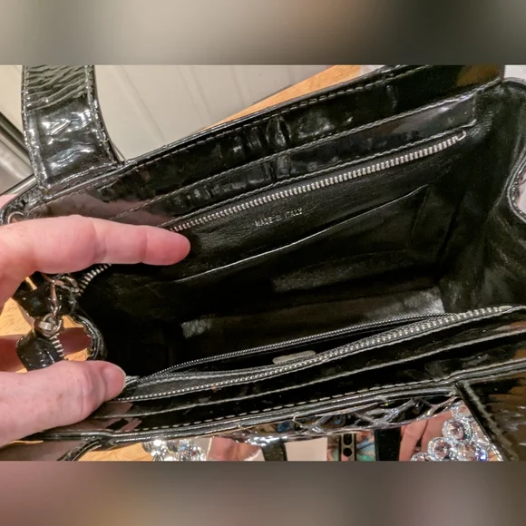 CHANEL Vintage Patent Leather Slit Pocket Shoulder Bag w COA - Picture 11 of 16